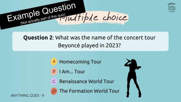 Music Quiz example question 3