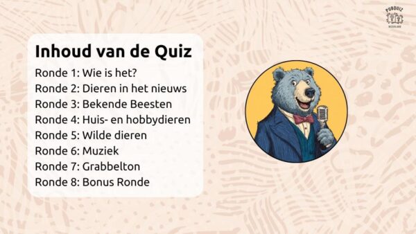 DierenQuiz inhoud quiz