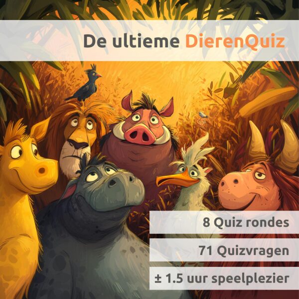 Dierenquiz pubquiz voorkant product