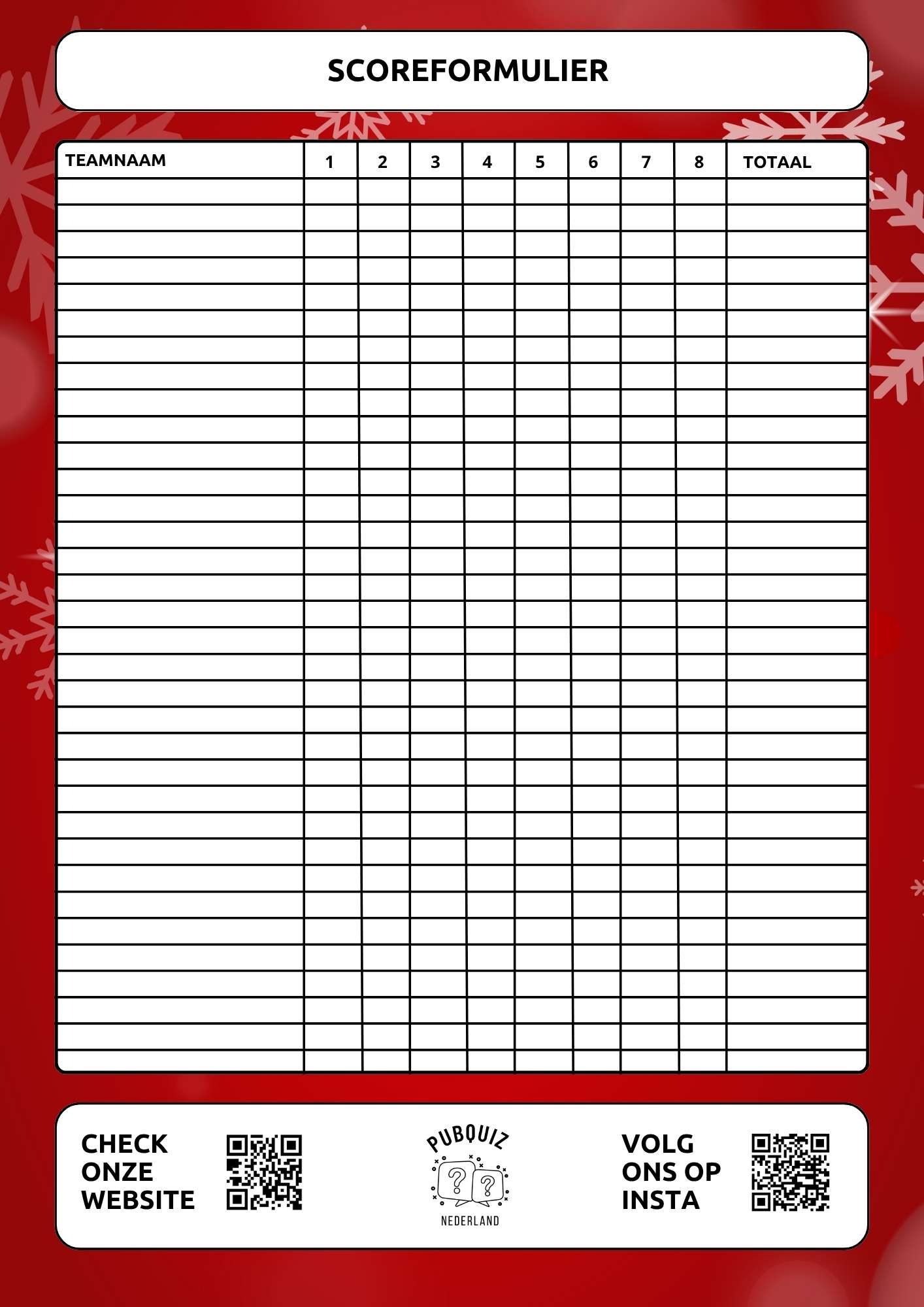 kerstquiz 2025 scoreformulier