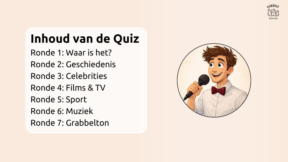 Algemene PubQuiz 2026 deel 1 inhoud